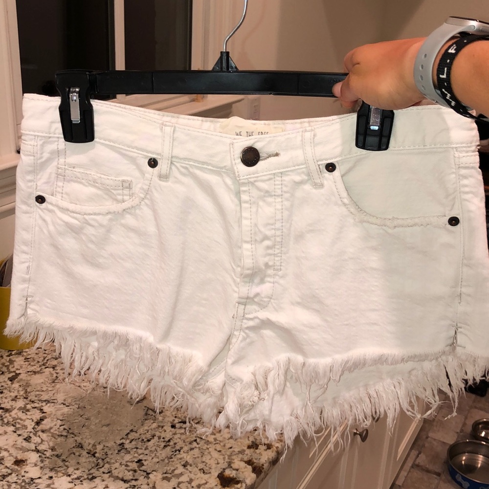 free people white denim shorts
